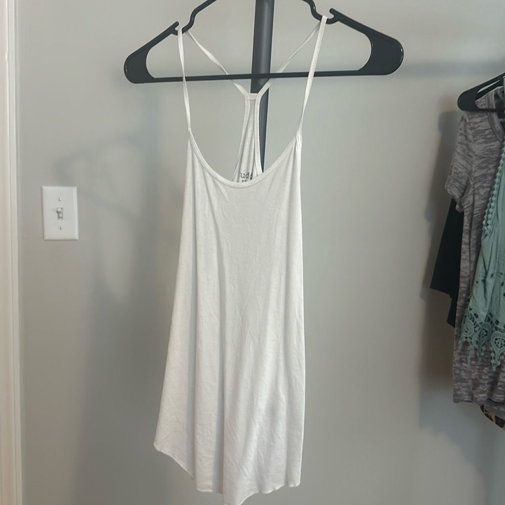 White skinny strap tank top